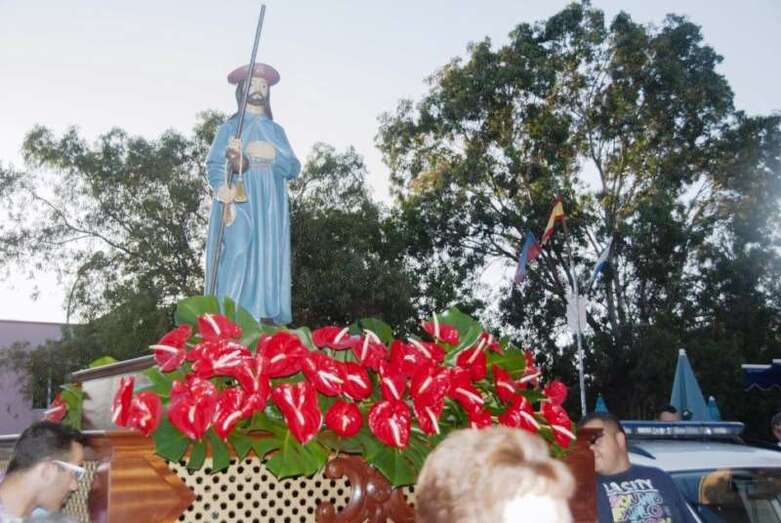 Imagen de archivo de una procesión de Santiago Apóstol en Lomo Cementerio (Foto TA)